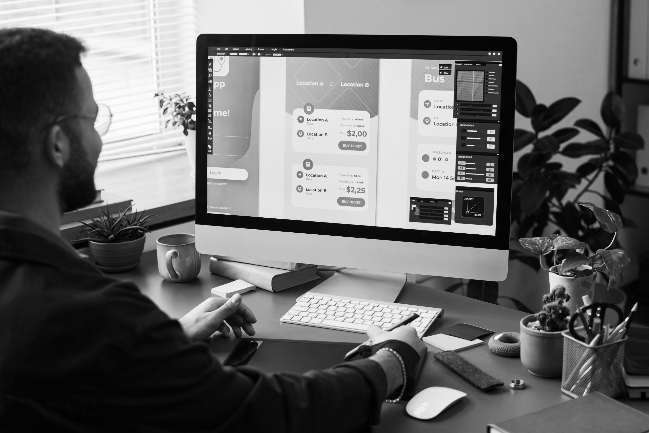 Soluções: Desenvolvimento Web e Mobile 6 man designing mobile application interface on comp 2026 01 15 09 49 35 utc scaled